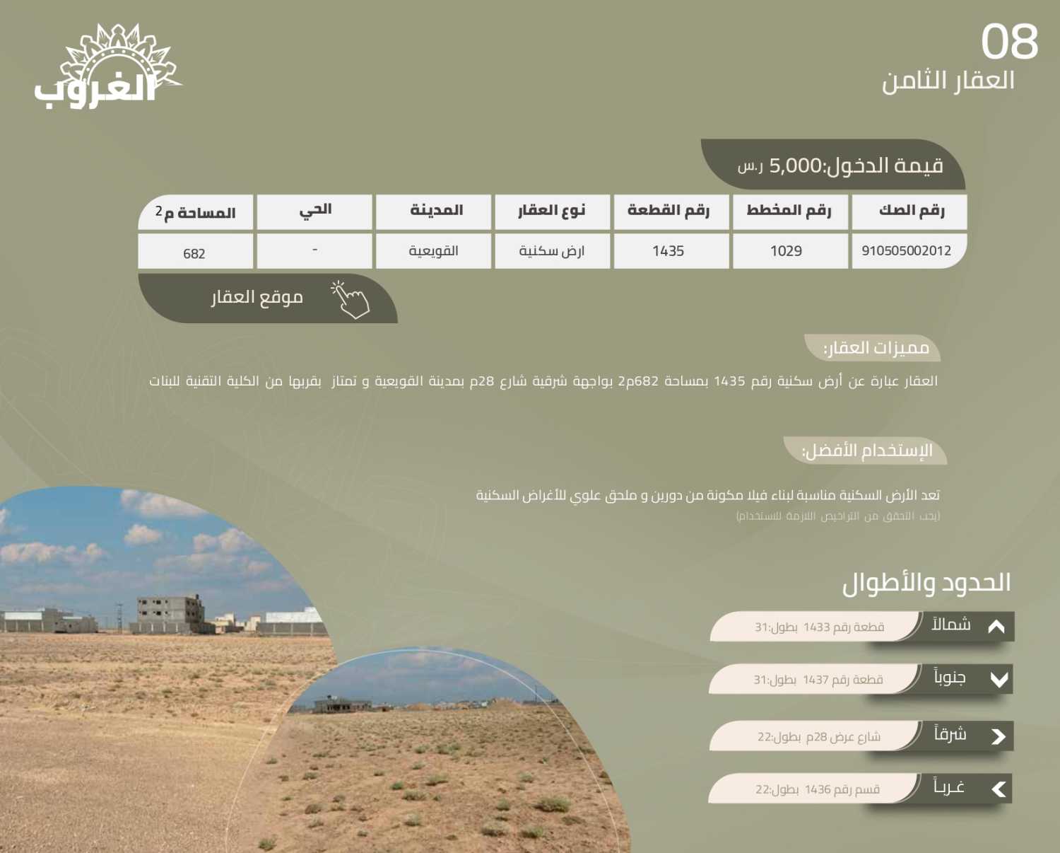 20 عقار استثماري متنوع بمحافظتي القويعية والدوادمي- مزاد الغروب