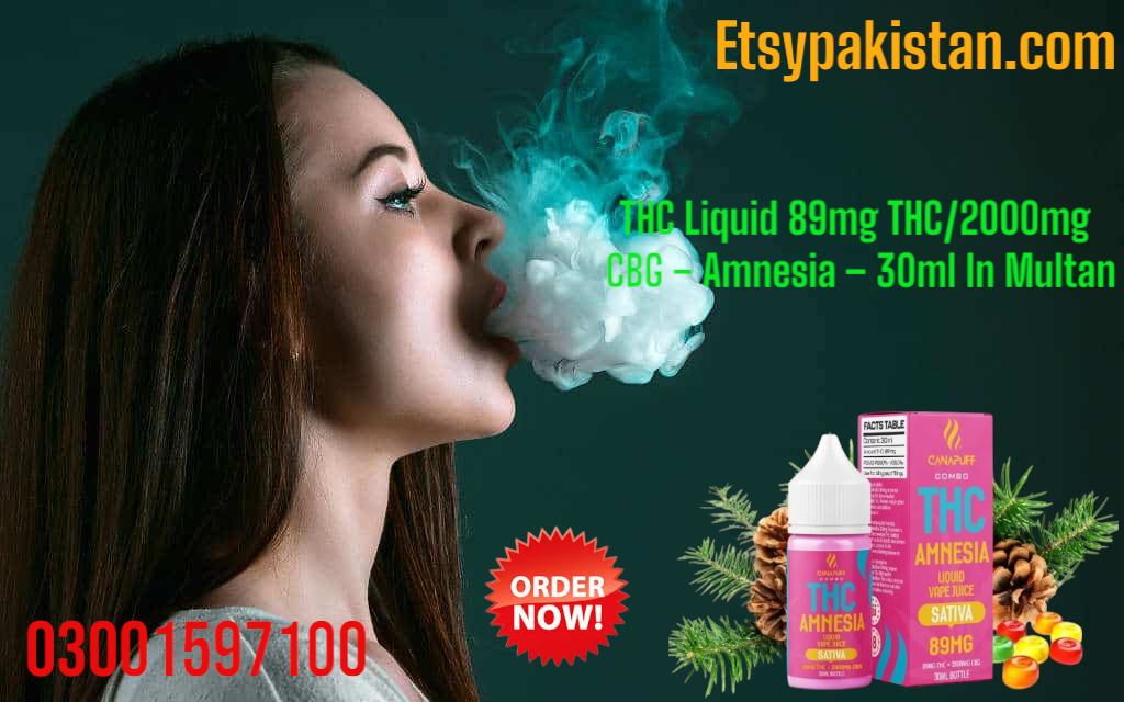 New THC Liquid 89mg THC/2000mg CBG – Amnesia – 30ml In Multan=03001597100
