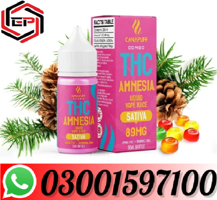 Branded THC Liquid 89mg THC/2000mg CBG โ Amnesia โ 30ml In Multan=03001597100