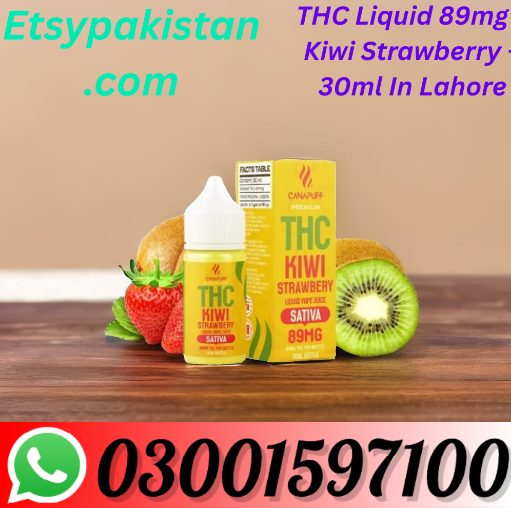 New Brand THC Liquid 89mg – Kiwi Strawberry – 30ml In Lahore | 03001597100