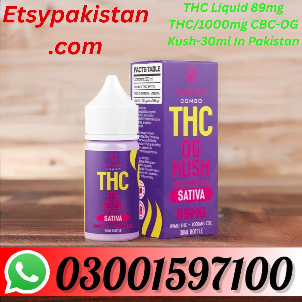 Branded THC Liquid 89mg THC/1000mg CBC-OG Kush-30ml In Pakistan | 03001597100