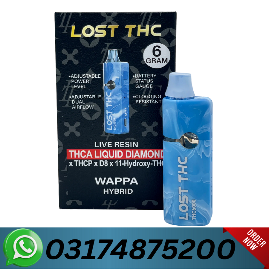 Original Wappa Lost THC THC-A Diamond Disposable 6G Price In Pakistan - 03174875200
