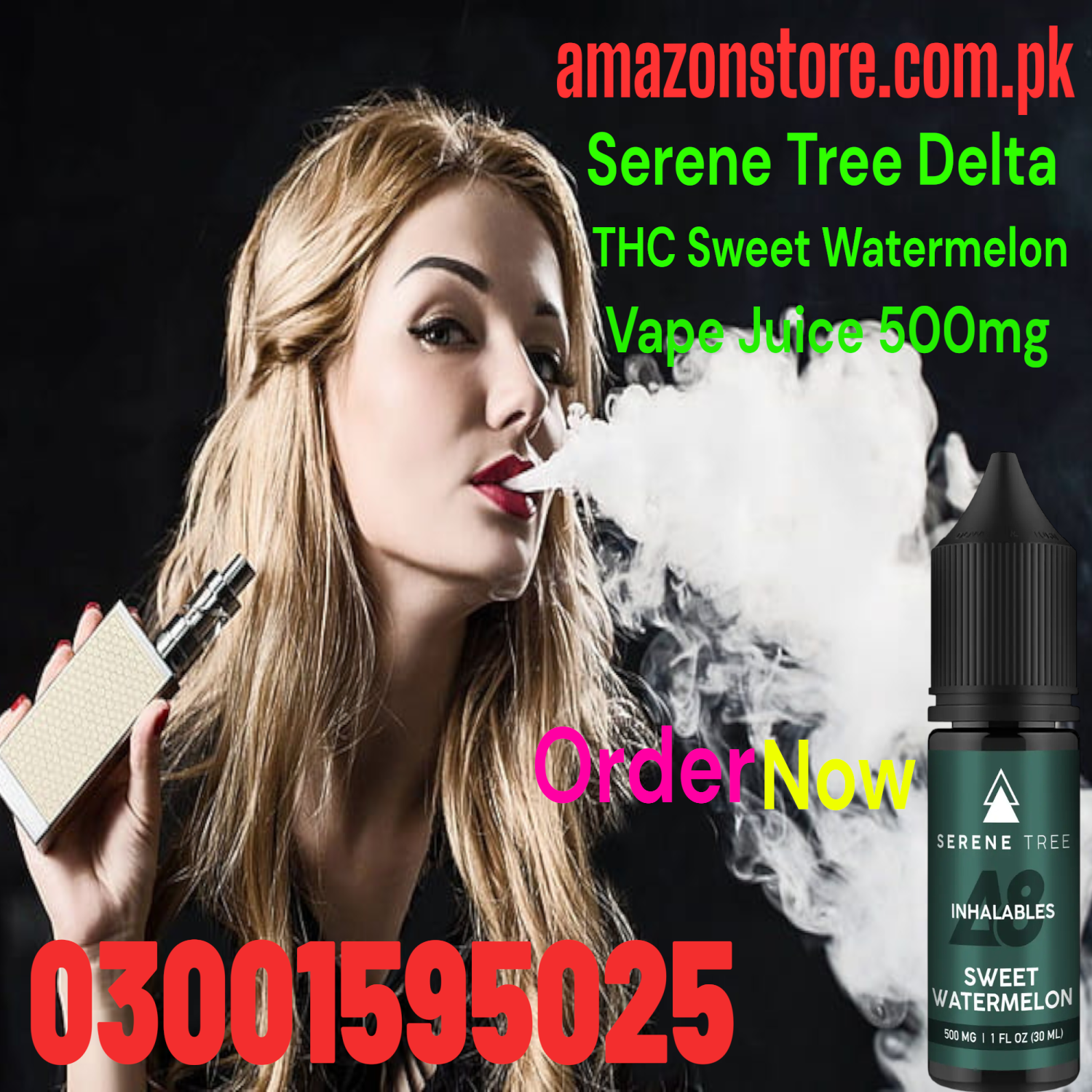 Serene Tree Delta-8 THC Sweet Watermelon Vape Juice 500mg in Lahore=03001595025