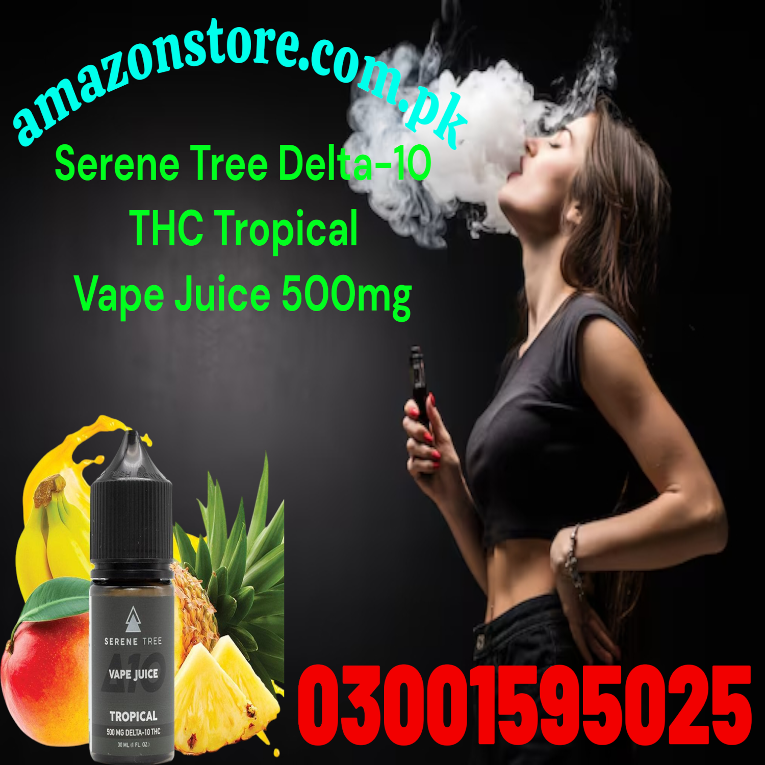 Serene Tree Delta-9 THC Tropical Vape Juice 1200mg in Gujranwala=03001595025