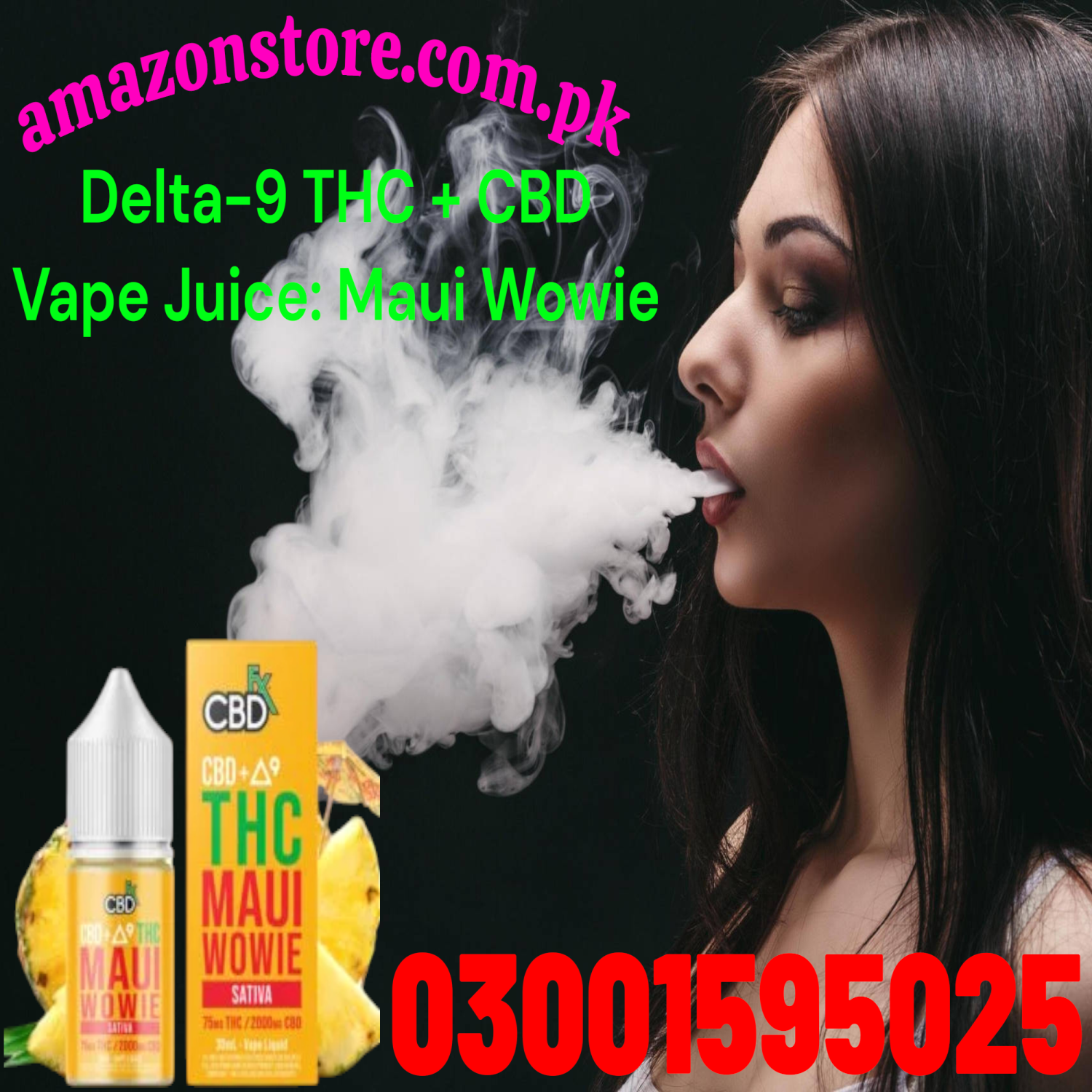 Delta-9 THC + CBD Vape Juice: Maui Wowie (Sativa) In Multan=03001595025