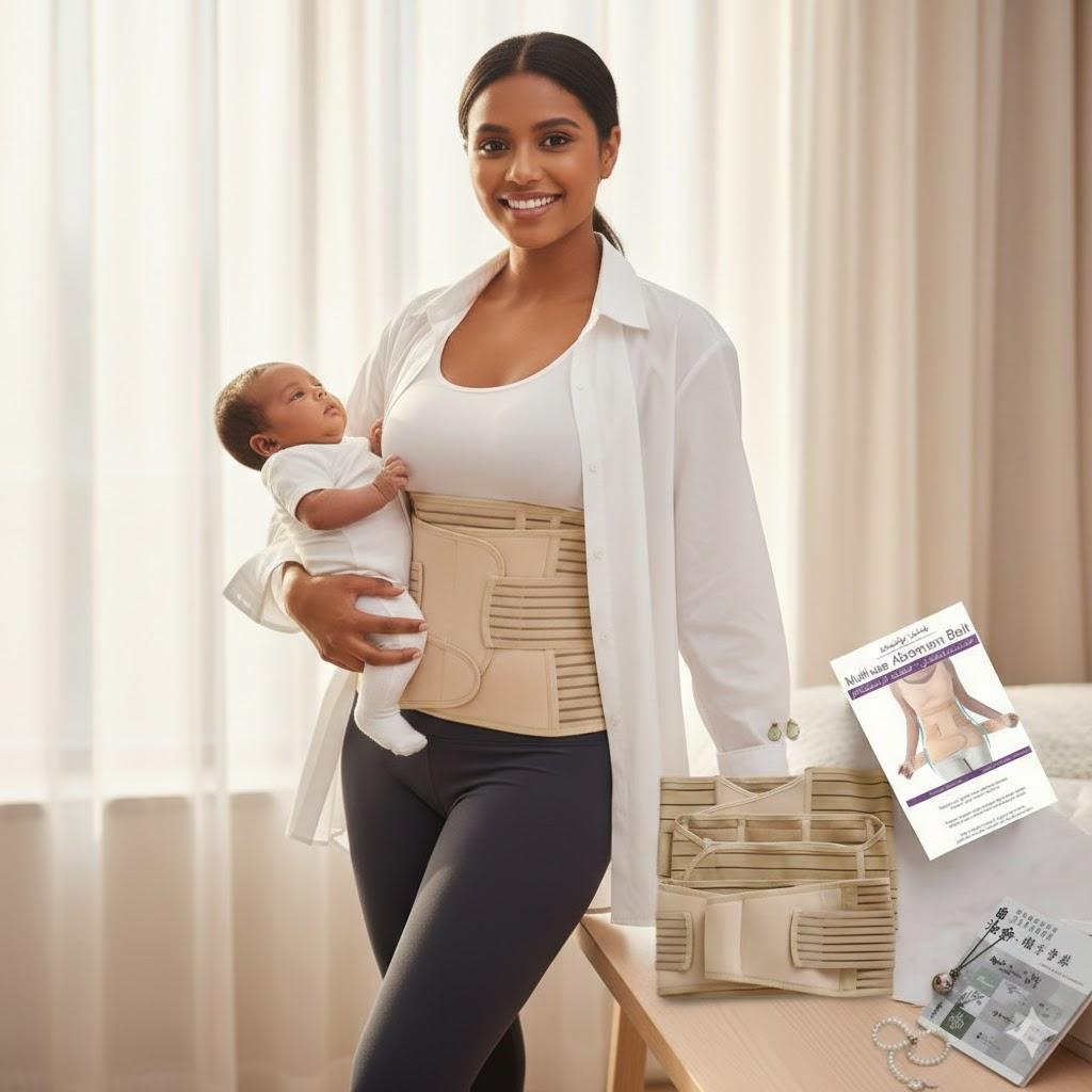 "راحة ودعم كامل بعد الولادة مع المشد الثلاثي"