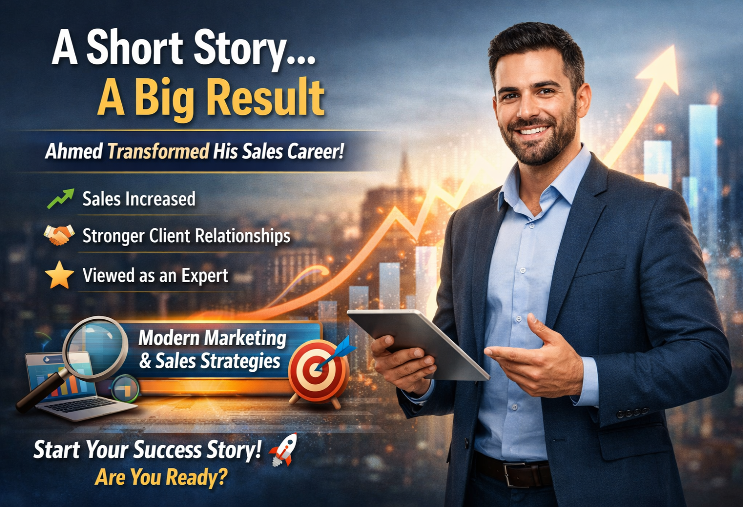 He enrolled in the Modern Marketing and Sales Strategies course,