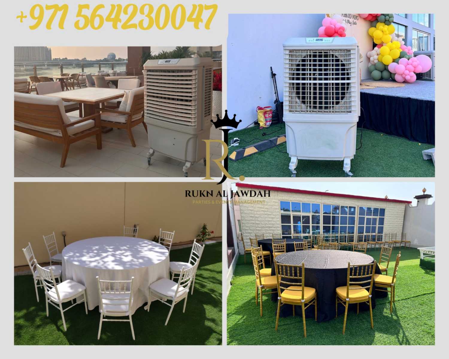 chairs,tables and air coolersfor rent in all over uae