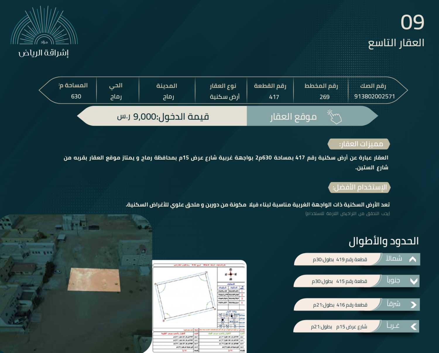 مزاد إشراقة الرياض (10) فُرص عقارية بمدينة الاستثمار - أماكن الدولية