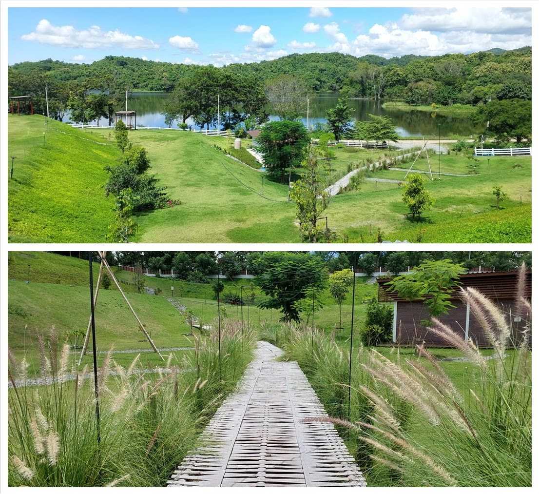 The Best Feng Shui House For Sale, surrounded by reservoir and mountains.