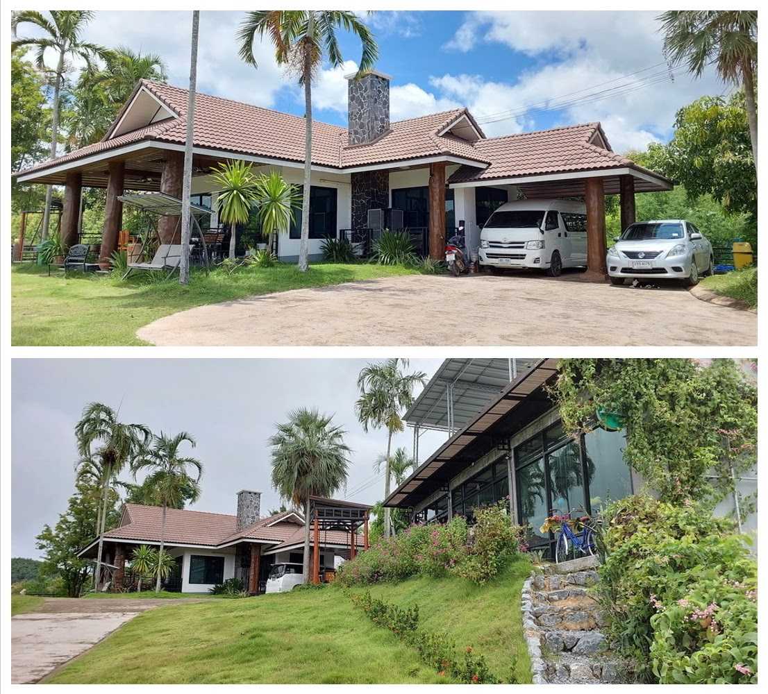 The Best Feng Shui House For Sale, surrounded by reservoir and mountains.