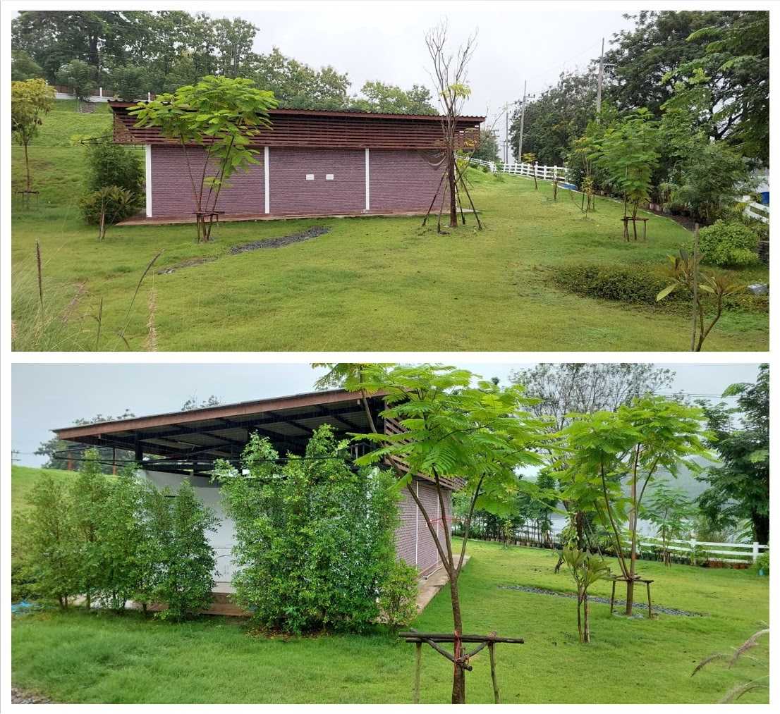 The Best Feng Shui House For Sale, surrounded by reservoir and mountains.