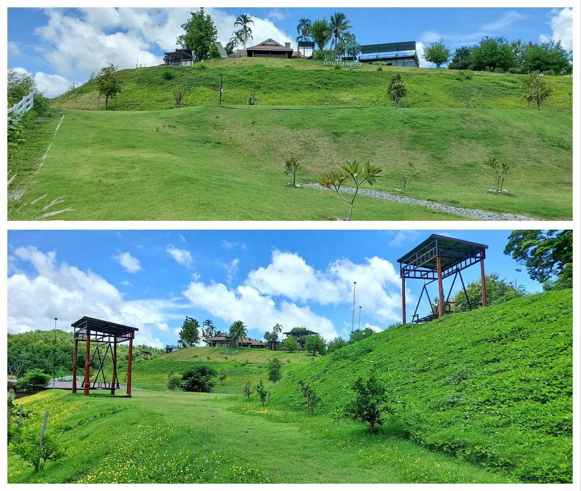 The Best Feng Shui House For Sale, surrounded by reservoir and mountains.