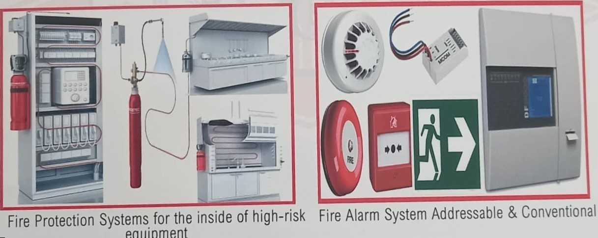 بيع و تركيب و صيانة أجهزة ومعدات الإطفاء وأنظمة الإنذار والمراقبة