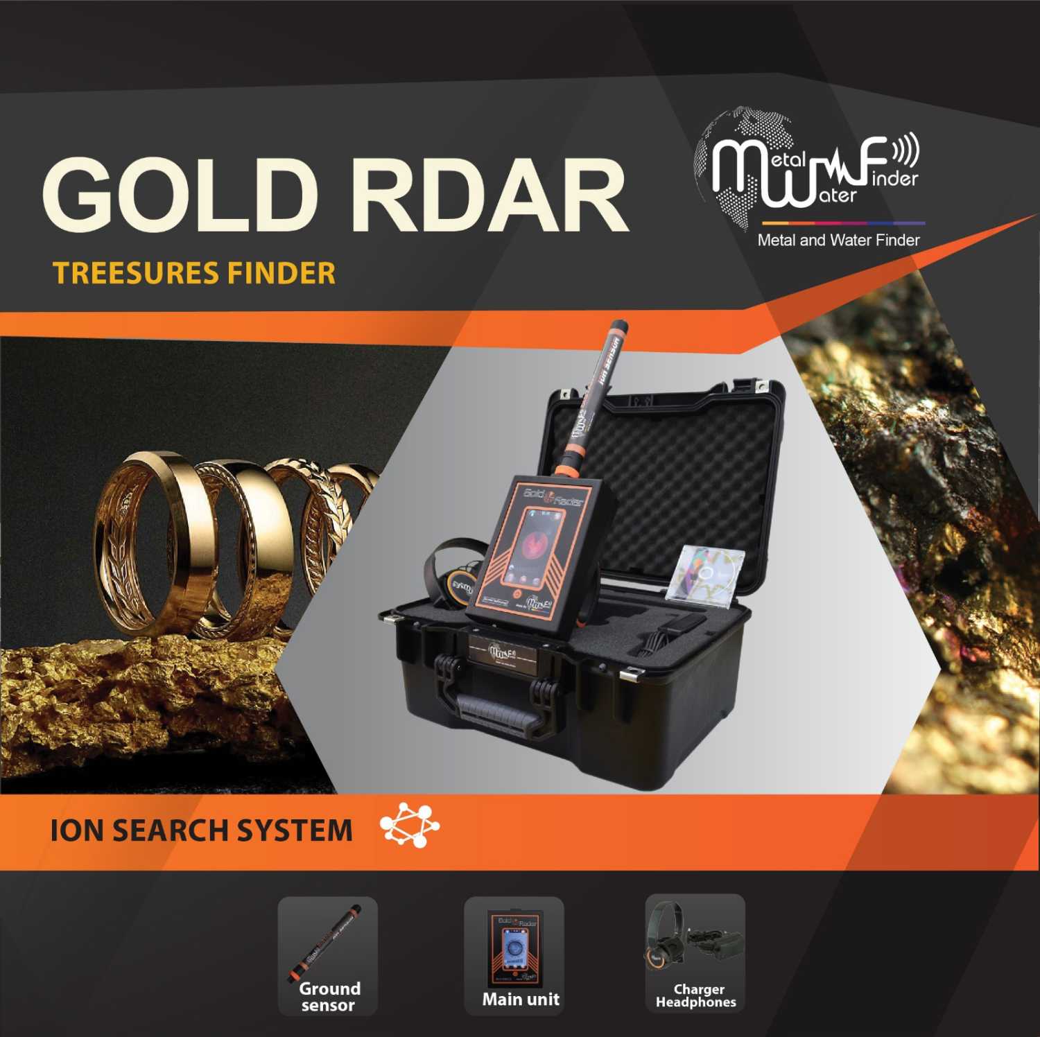 جهاز كشف الذهب والكنوز جولد رادار/Gold Radar من شركة بي ار ديتيكتورز