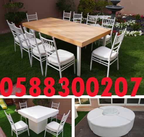 Comfortable chairs rentals, VIP chairs, decorated tables for rent in D