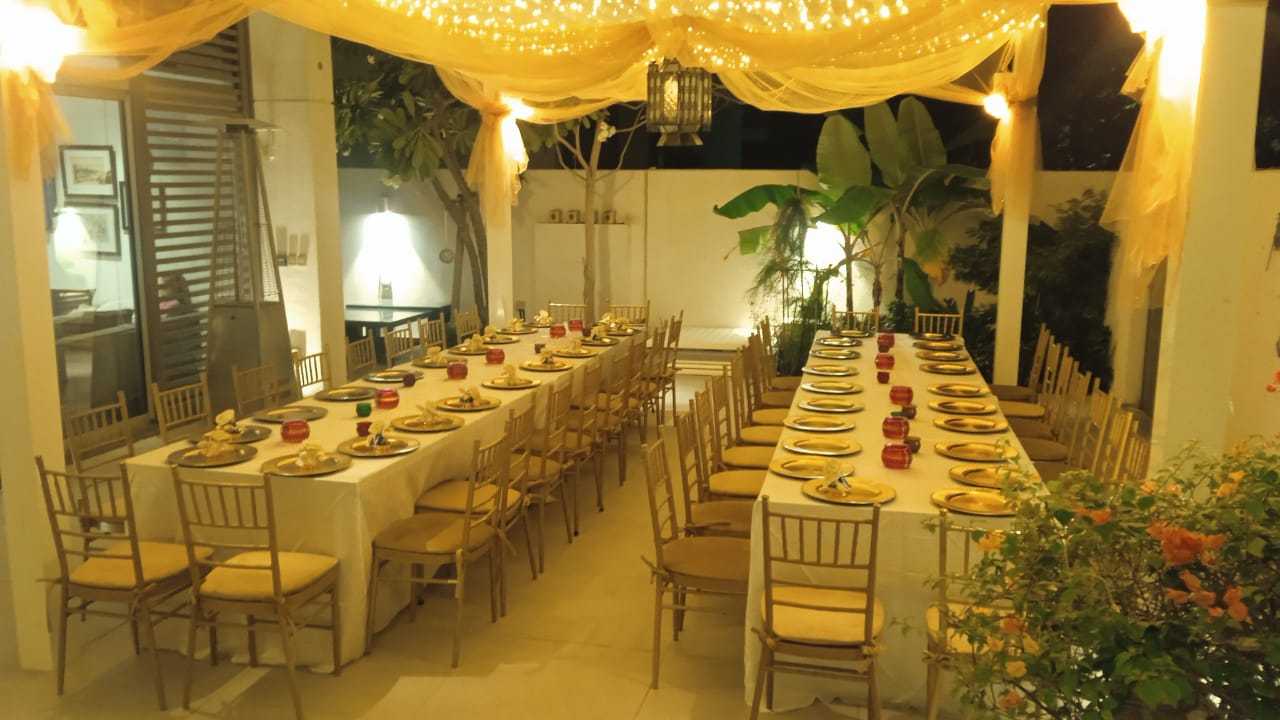 Decorated tables and clean chairs for rent in Dubai.