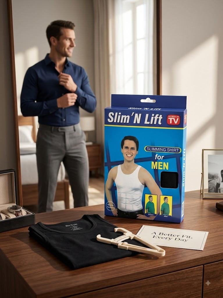 قميص التخسيس الرجالي Slim 'N Lift: مظهر مشدود وقوام متناسق فوراً